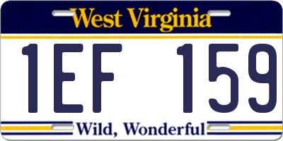 WV license plate 1EF159