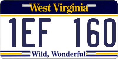 WV license plate 1EF160