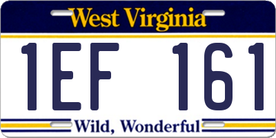 WV license plate 1EF161