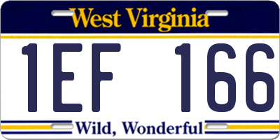 WV license plate 1EF166