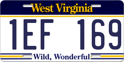 WV license plate 1EF169