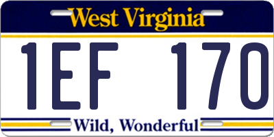 WV license plate 1EF170