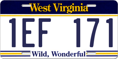 WV license plate 1EF171