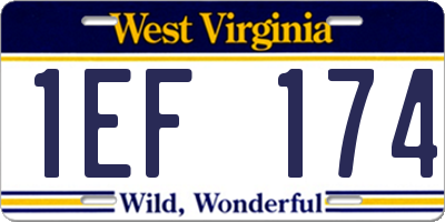 WV license plate 1EF174