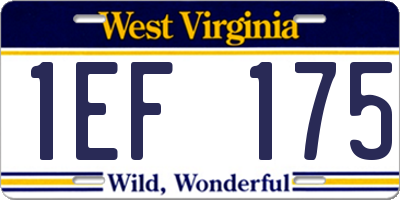 WV license plate 1EF175