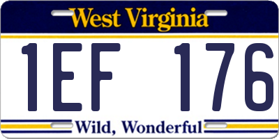 WV license plate 1EF176