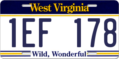 WV license plate 1EF178