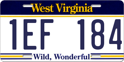 WV license plate 1EF184