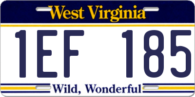 WV license plate 1EF185