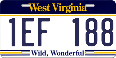 WV license plate 1EF188