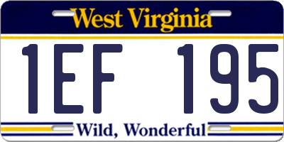 WV license plate 1EF195