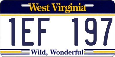 WV license plate 1EF197