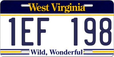 WV license plate 1EF198