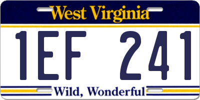 WV license plate 1EF241