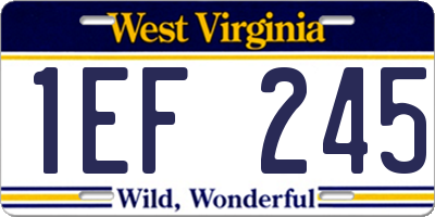 WV license plate 1EF245