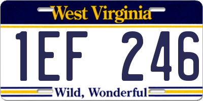 WV license plate 1EF246