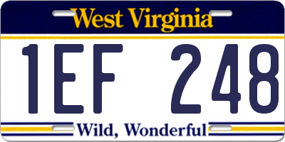 WV license plate 1EF248