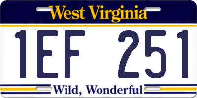 WV license plate 1EF251