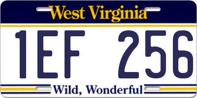 WV license plate 1EF256