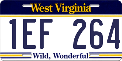 WV license plate 1EF264