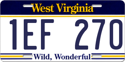 WV license plate 1EF270