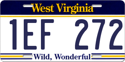 WV license plate 1EF272