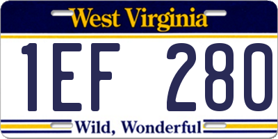 WV license plate 1EF280
