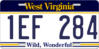 WV license plate 1EF284