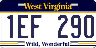 WV license plate 1EF290