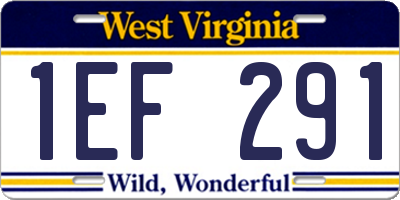 WV license plate 1EF291