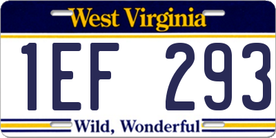 WV license plate 1EF293