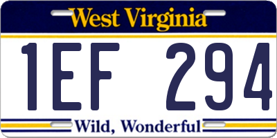 WV license plate 1EF294