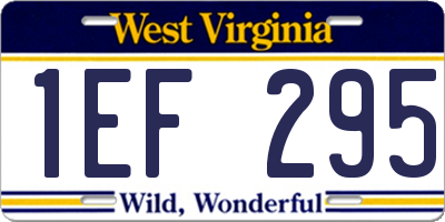 WV license plate 1EF295