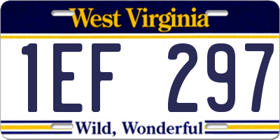 WV license plate 1EF297