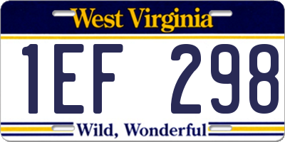 WV license plate 1EF298