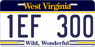 WV license plate 1EF300