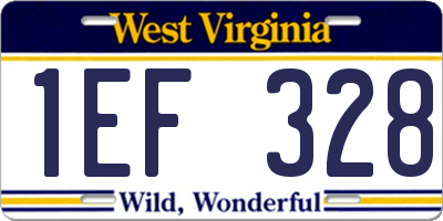 WV license plate 1EF328