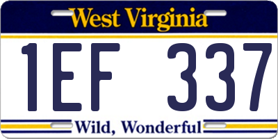 WV license plate 1EF337