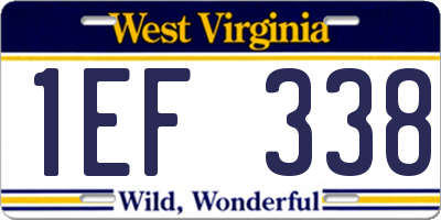 WV license plate 1EF338
