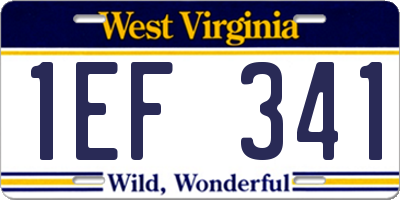 WV license plate 1EF341