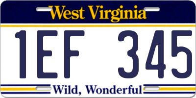 WV license plate 1EF345