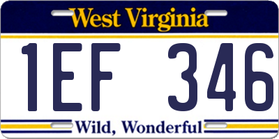 WV license plate 1EF346