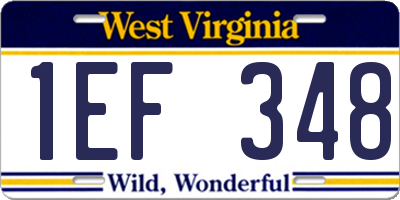 WV license plate 1EF348