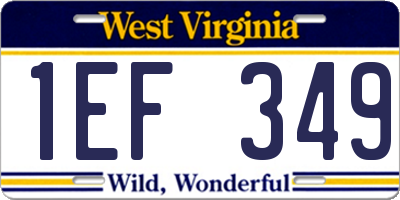 WV license plate 1EF349