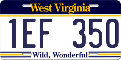 WV license plate 1EF350