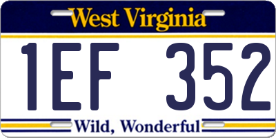 WV license plate 1EF352