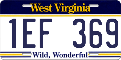 WV license plate 1EF369