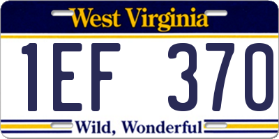 WV license plate 1EF370