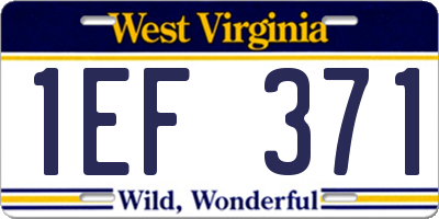 WV license plate 1EF371