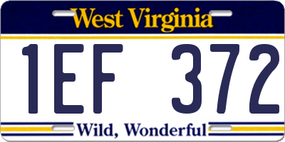 WV license plate 1EF372